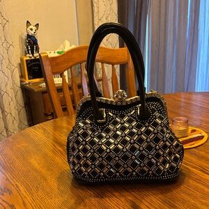 Elegant Black and Silver Handbag